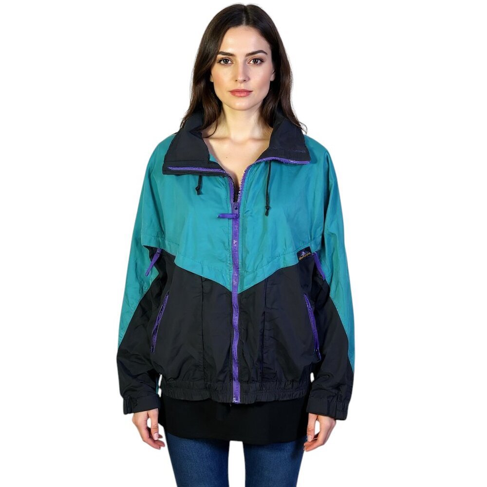 Vintage Sedona Desires Teal Purple Windbreaker Jacket – Unisex Retro Style Large